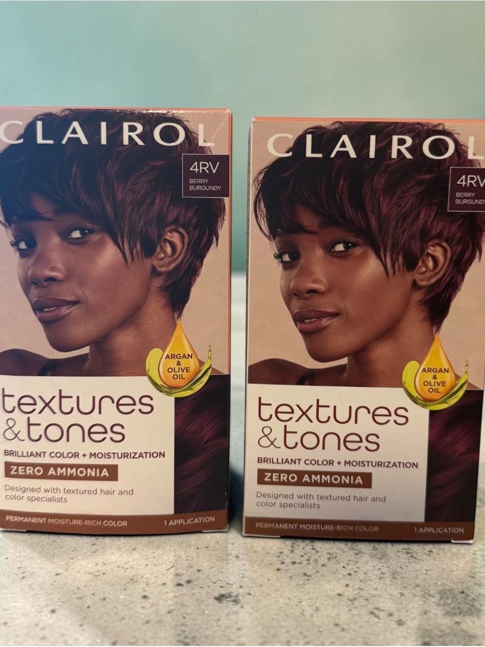 Clairol Textures & Tones Permanent Hair Color 4RV Berry Burgundy 2x lot